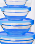 Set of 5 Glass Bowls w/ Lids
