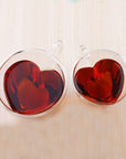 Double Wall Heart Glass Cup